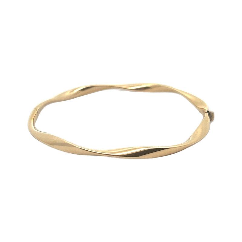 18kt Yellow Gold Twisted Round Bangle