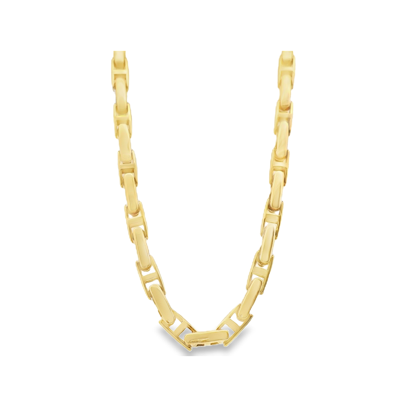 18kt Yellow Gold 22 Inch Rectangular Link Chain