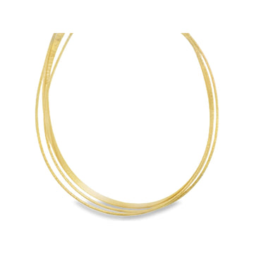18kt Yellow Gold 3 Omega Necklace