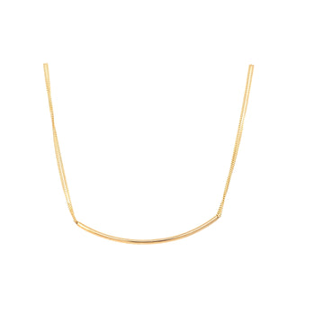 18kt Yellow Gold Double Curb rnb Bar Necklace