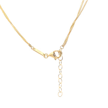 18kt Yellow Gold Double Curb rnb Bar Necklace