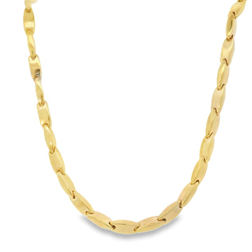 18kt Yellow Gold Oval Link Opposing Necklace