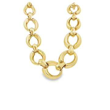 18kt Yellow Gold Oval Link Necklace