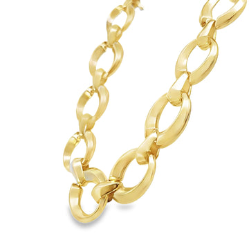 18kt Yellow Gold Oval Link Necklace