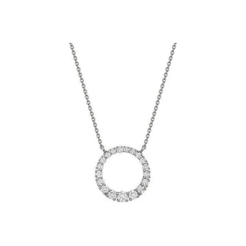14kt White Gold Graduated Circle of Life Diamond Necklace