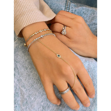 14kt Yellow Gold Evil Eye Handchain