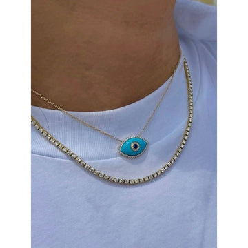 18kt Yellow Gold 8.68ct Diamond Tennis Necklace