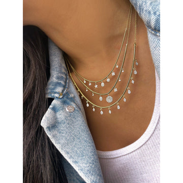 14kt Yellow Gold Snake Chain Diamond Necklace