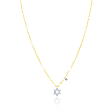 14kt Yellow Gold Dainty Diamond Star of David