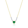 14kt Yellow Gold Emerald Dainty Heart Necklace