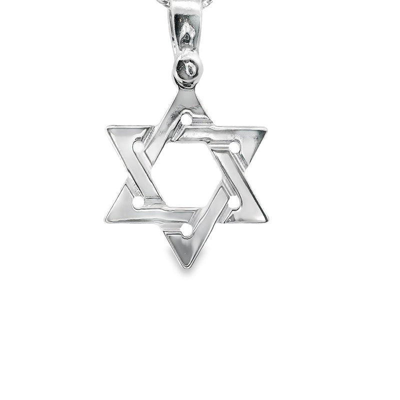 14kt Star Of David White Gold Pendant