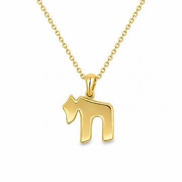 14Kt Yellow Gold Short Italic Chai Pendant