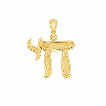 14kt Yellow Gold Raised Chai Pendant