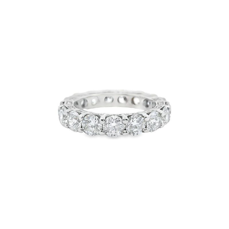 18kt White Gold 4.0MM Shared Claw Diamond Eternity Band