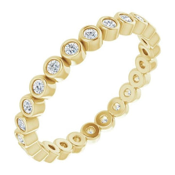 18kt Gold 1.5mm Diamond Bezel Set Eternity Band