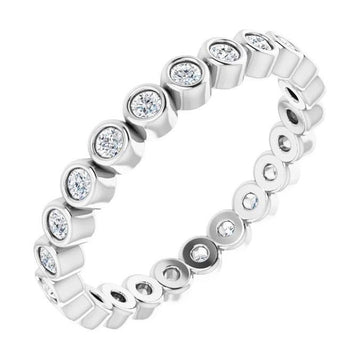 18kt Gold 1.5mm Diamond Bezel Set Eternity Band