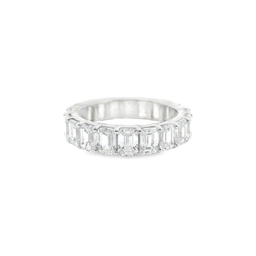 18kt White Gold Emerald Diamond Eternity Band