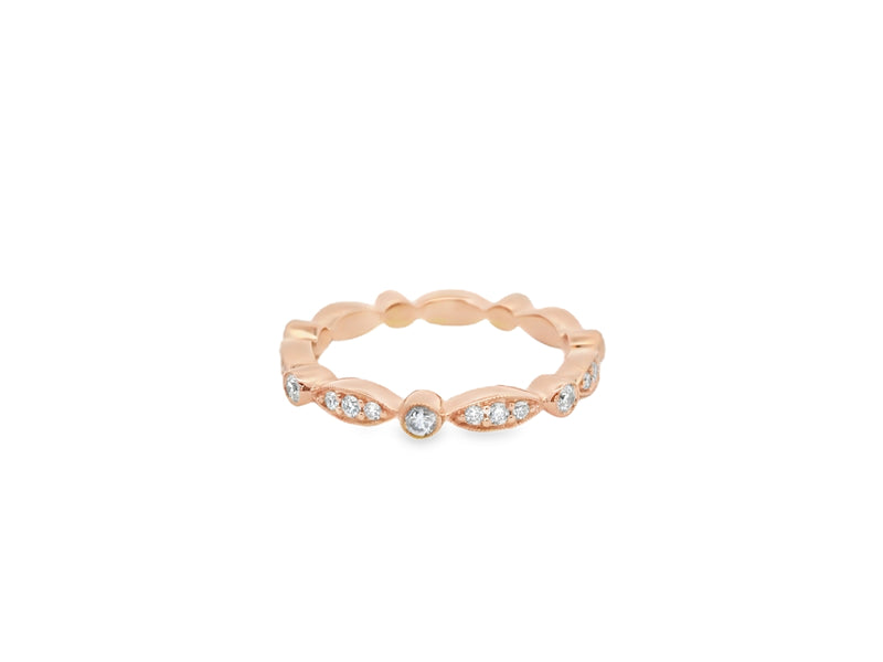18kt Rose Gold Bezel Marquise Link Diamond Eternity Band