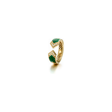 18kt Yellow Gold Diamond and Malachite Ring