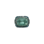 18kt White Gold Dravite Tourmaline Blue Diamond