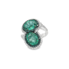 18kt White Gold Ardor Emerald Diamond Twist Ring