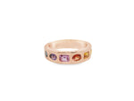 18kt Rose Gold Rainbow Sapphire Gypst Ring