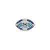18kt White Gold Aquamarine Sapphire and Diamond Halo Ring
