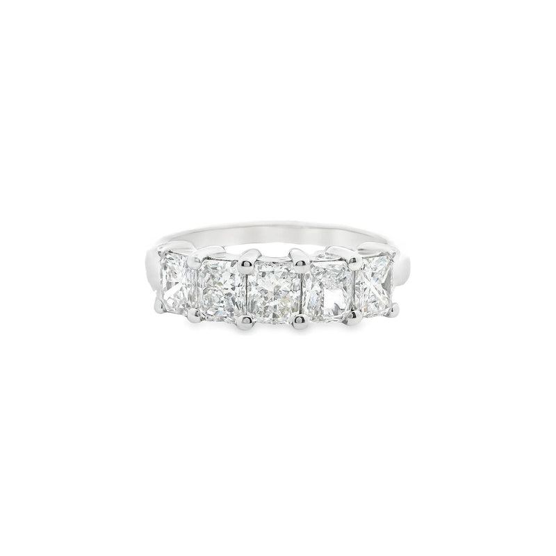 18kt White Gold 5 Stone Radiant Diamond Engagement Ring