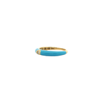 18kt Yellow Gold Domed Turquoise Enamel 1 Stone Ring