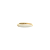 18kt Yellow Gold Domed White Enamel 1 Stone Ring