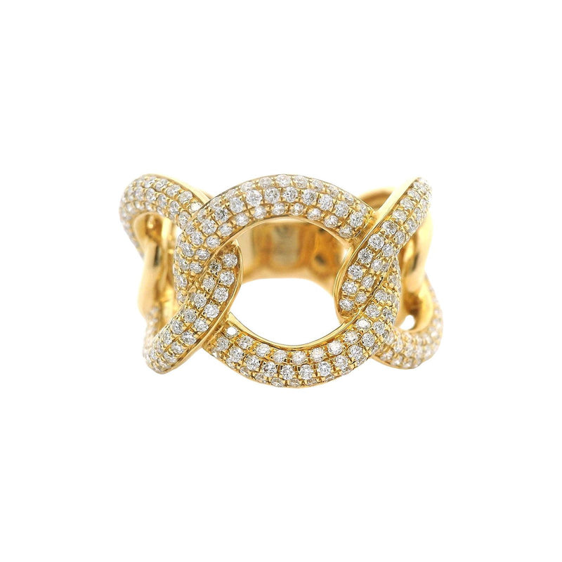 18kt Yellow Gold Pave Open Curb Link