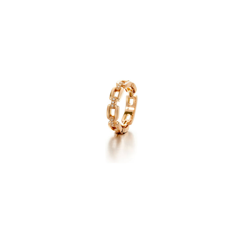 18kt Rose Gold Diamond Curb Link Ring