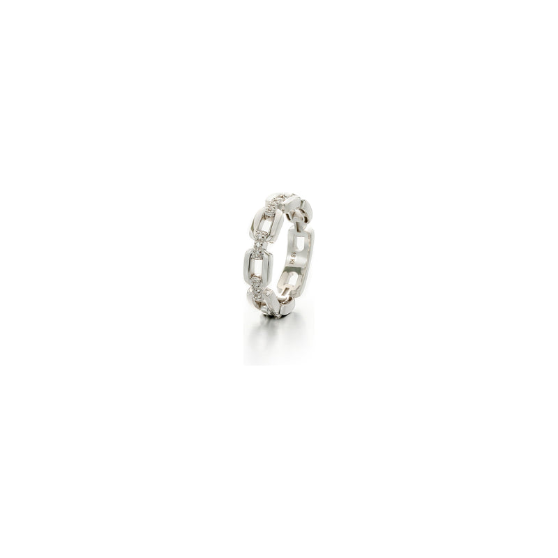 18kt White Gold Diamond Curb Link Ring