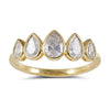 14kt Yellow Gold 5 Stone Pear Shape Diamond Bezel Ring