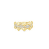 18kt Yellow Gold Spike Ring with Pave Diamond Center