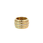 18kt Yellow Gold 3 Row Moving Diamond Ring