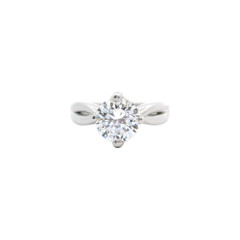 Platinum Twist Cubic Zirconia Engagment Ring