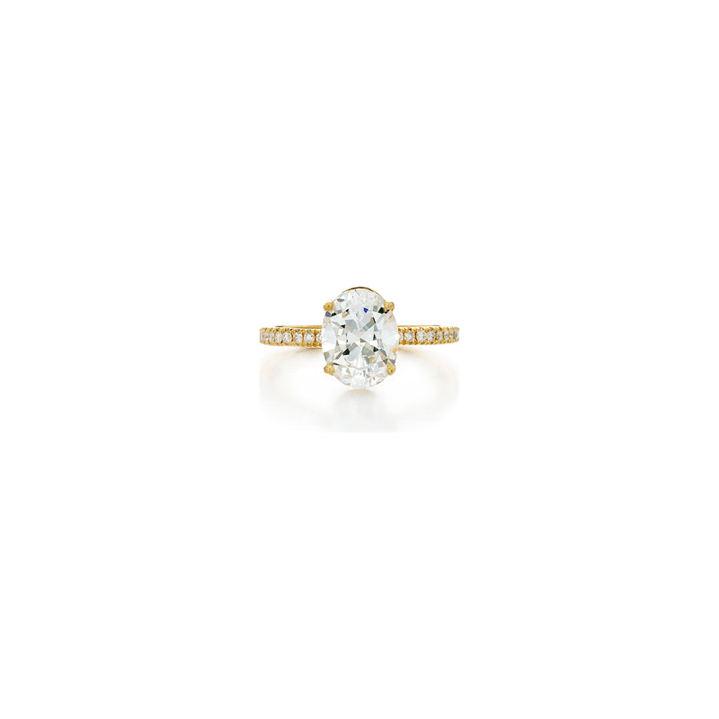 18kt Yellow Gold Cubic Zirconia Hidden Halo Ring