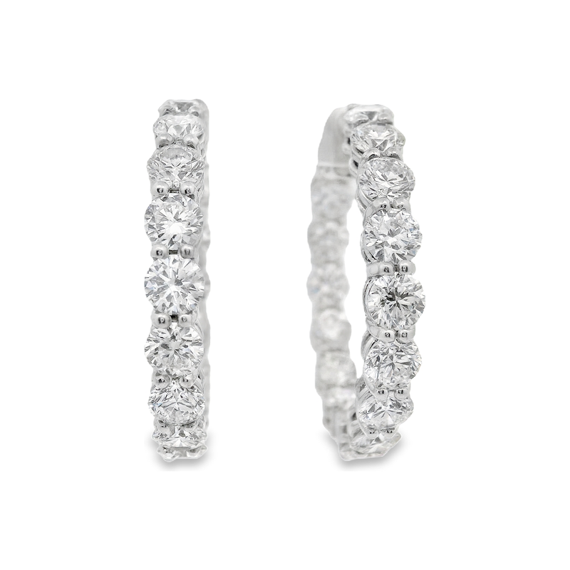 18kt White Gold Lab Grown Diamond Hoop Earrings