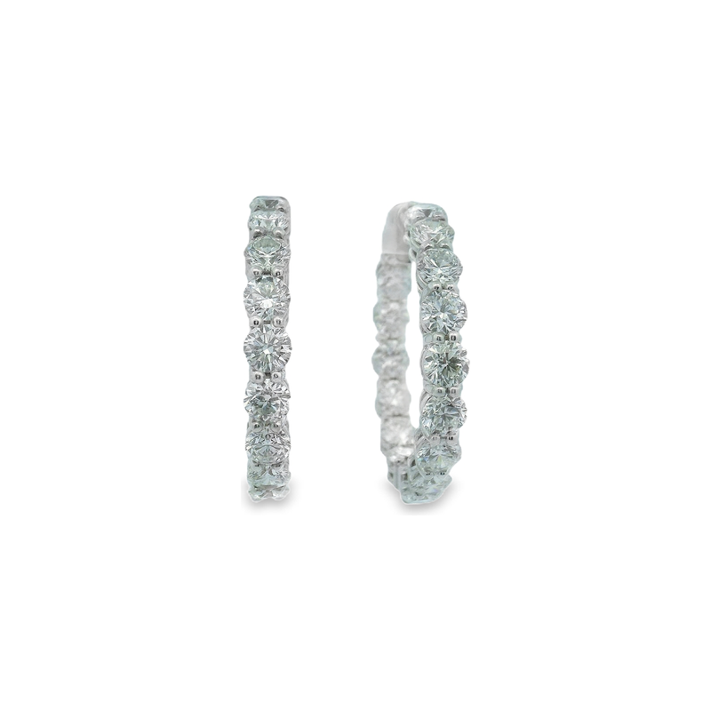 18kt White Gold Lab Grown Diamond Hoop Earrings