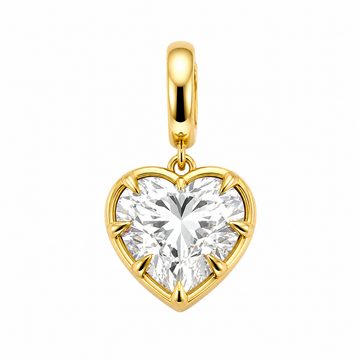 14kt Yellow Gold Lab-Grown Diamond Heart Bezel Pendant