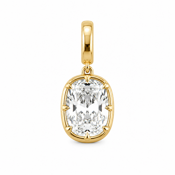 14kt Yellow Gold Lab-Grown Diamond Modified Cushion Cut Bezel Pendant
