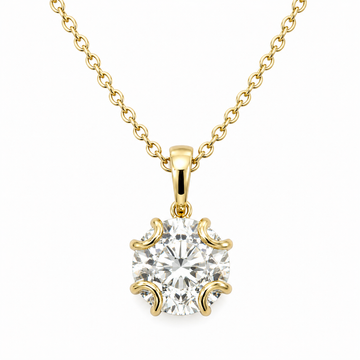 14kt Yellow Gold Lab-Grown Old European Cut Diamond Pendant