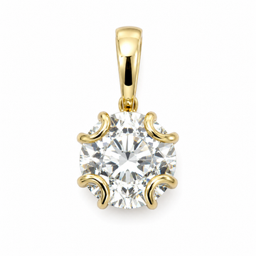 14kt Yellow Gold Lab-Grown Old European Cut Diamond Pendant