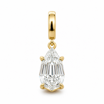 14kt Yellow Gold Lab-Grown Pear Step Cut Diamond Pendant
