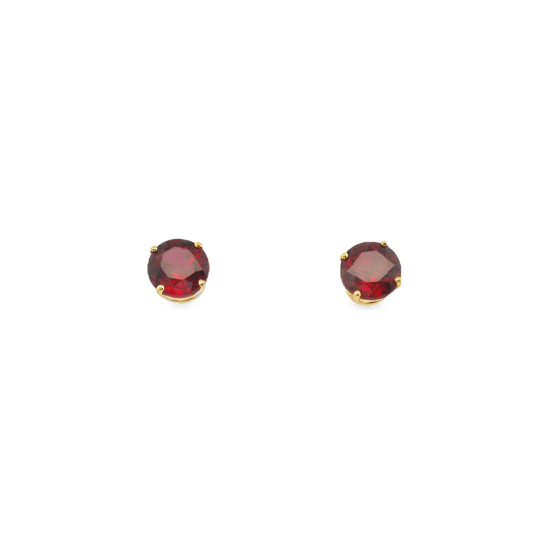 14kt Yellow Gold Re-Crystalized 5.42ct Rubies Studs Earrings