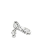 18kt White Gold Double Twist with Halo Lab Grown Oval Ring