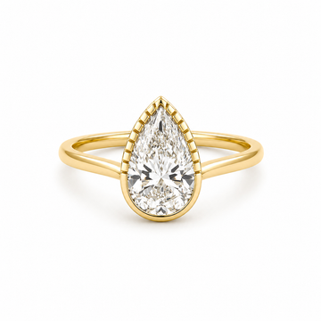 14kt Yellow Gold Pear-Shaped Lab-Grown Diamond Ring