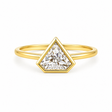 14kt Yellow Gold Pentagon Step-Cut Lab-Grown Diamond Engagement Ring