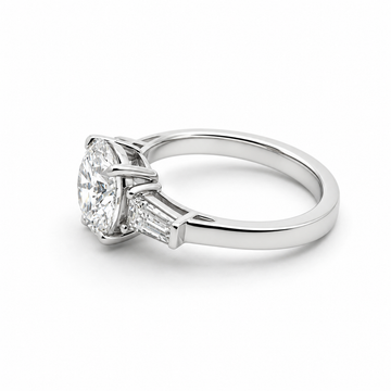 14kt White Gold Three-Stone Lab-Grown Diamond Ring
